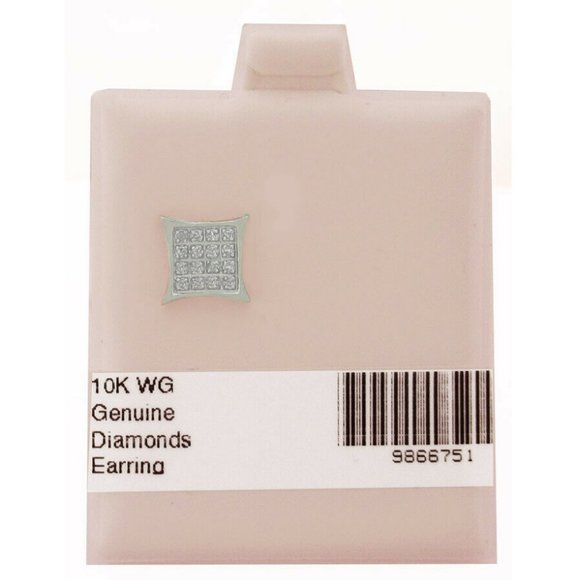 Genuine Diamonds Stud "Single" Earring 10k White Gold